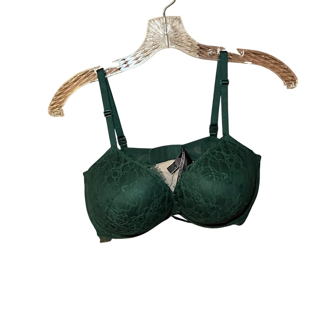 Victoria's Secret Push Up Bra Women's 36D Green  Lace Very Sexy 36 D